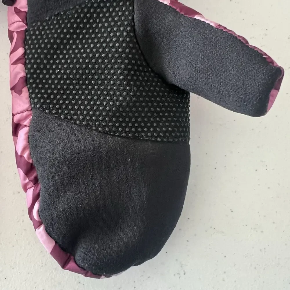 The North Face Girls Mossbud Swirl Mittens Floral Size XL Faux Fur Pink Lined